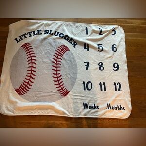 Sweet Jojo designs baby baseball Milestone blanket